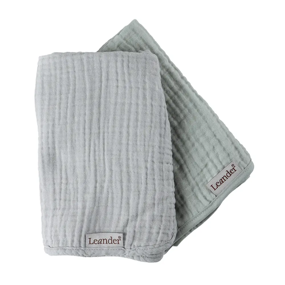 Skötunderlägg muslin, 2 pk.-Pearl Grey/Sage Green