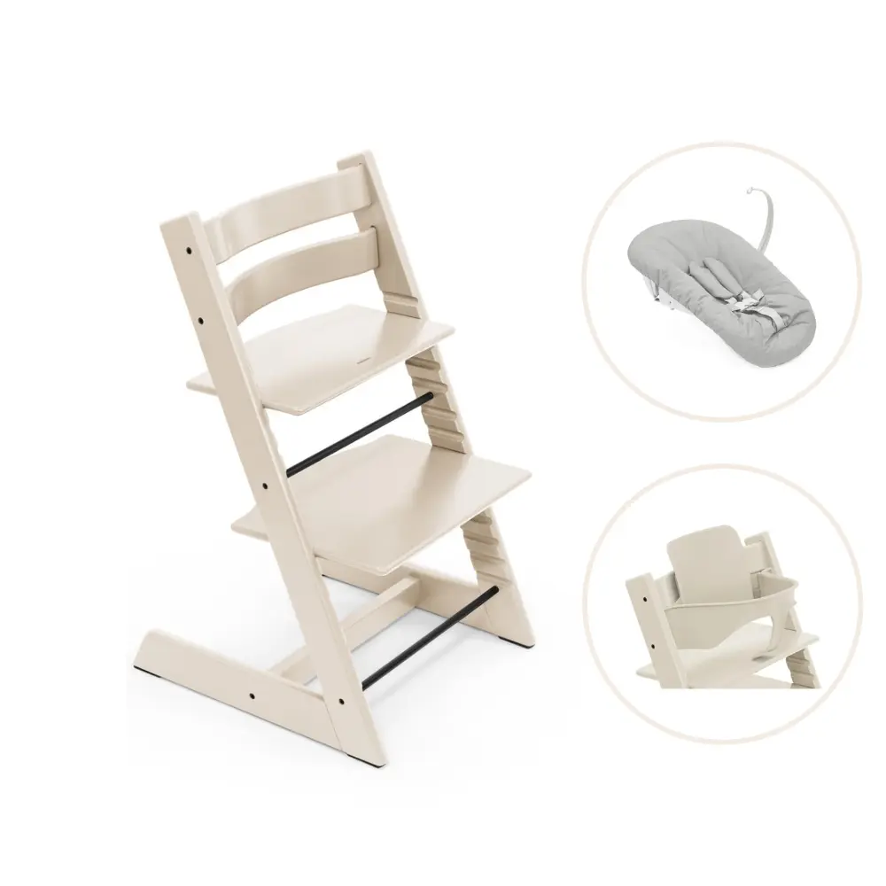 Stokke® Tripp Trapp Stol Bok Inkl. Newborn Set & Babyset - Vanilla White