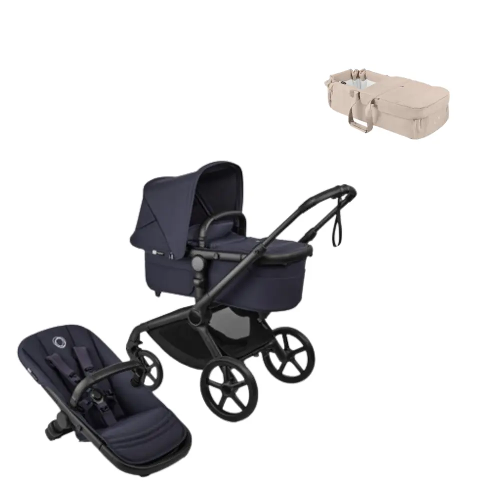 Bugaboo Fox 5 Renew Barnvagn & Bugaboo Babynest - Deep Indigo/Taupe