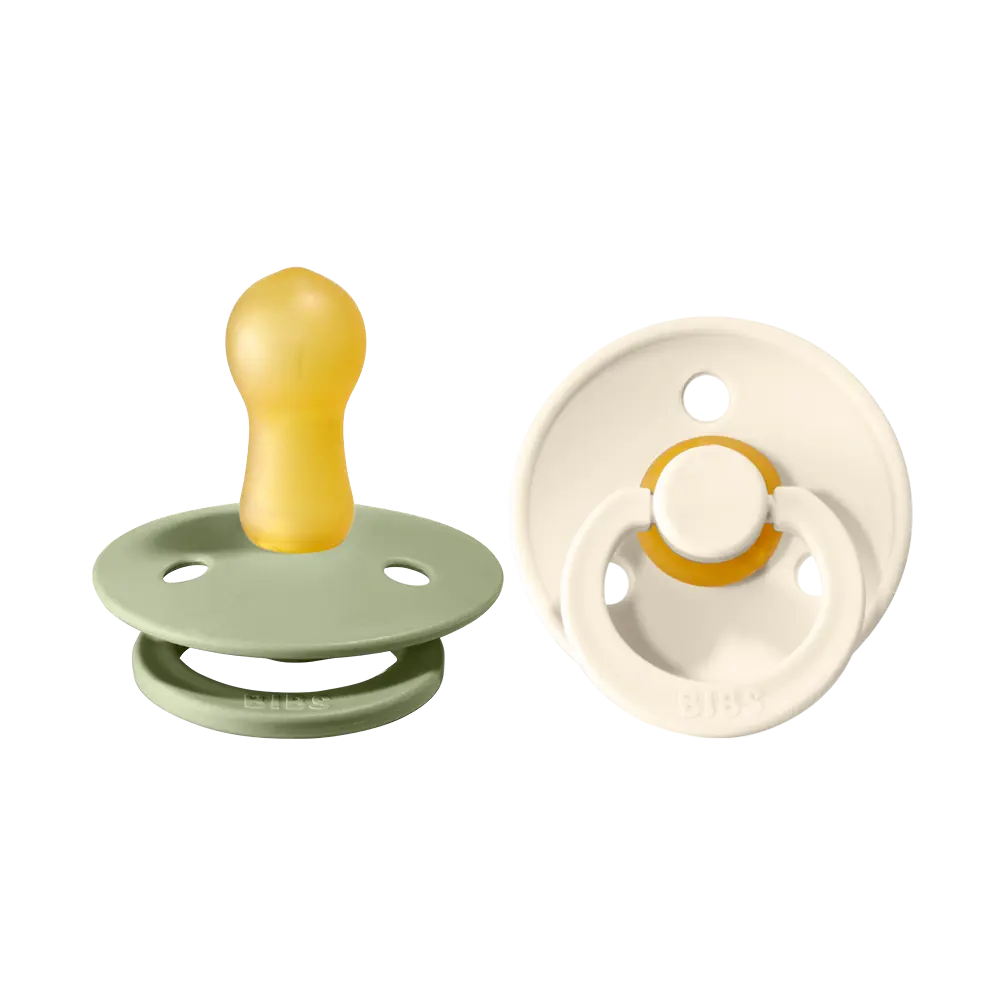 Napp Colour 2-pack Latex Rund 6-18 mån - Sage/Ivory