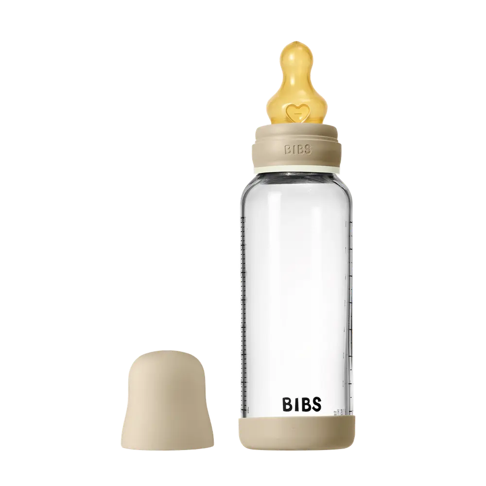 BIBS Glas Napppflaska 1 pk 240 ml - M Flow - Vanilla Nat