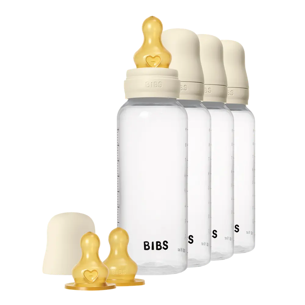 Rund nappflaska Latex 4-Pack 270ml - Ivory