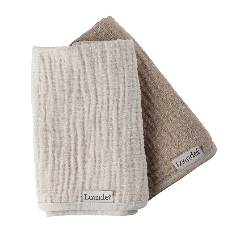 Skötunderlägg muslin, 2 pk.-Cappuccino/Mocca