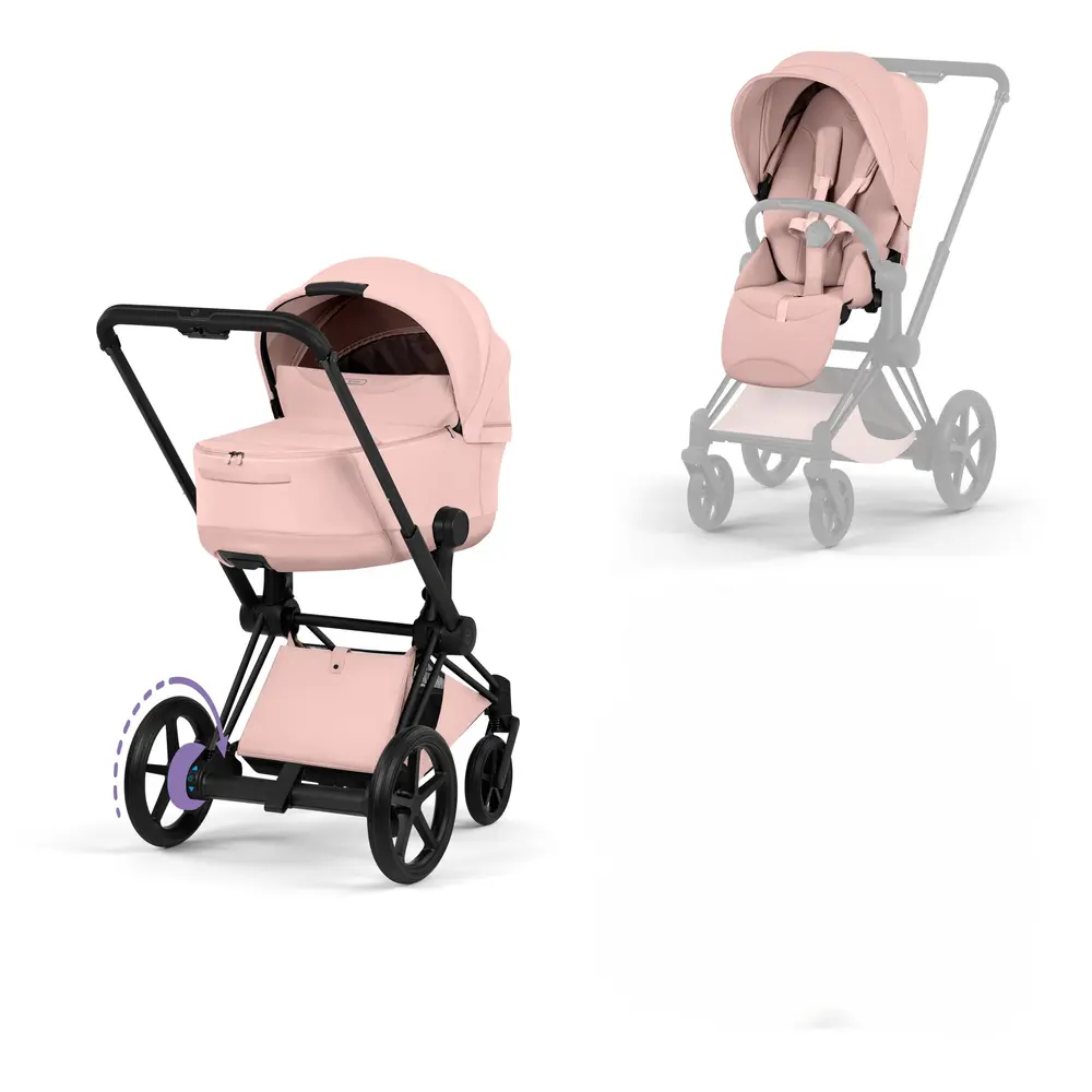 Cybex e-Priam Style Barnvagn - Peach Pink/Matt Black