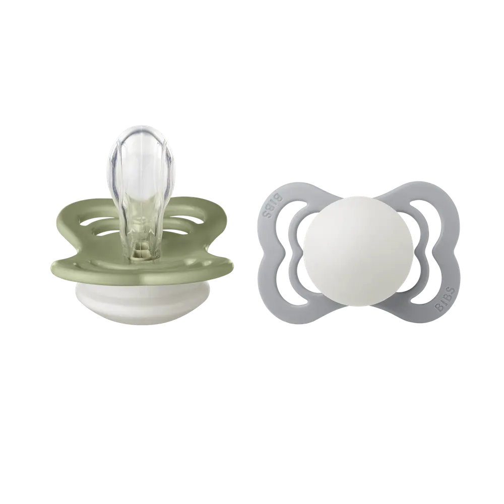 Napp Supreme Glow 2-pack Silikon Symmetrisk 0-6 mån - Sage/Cloud
