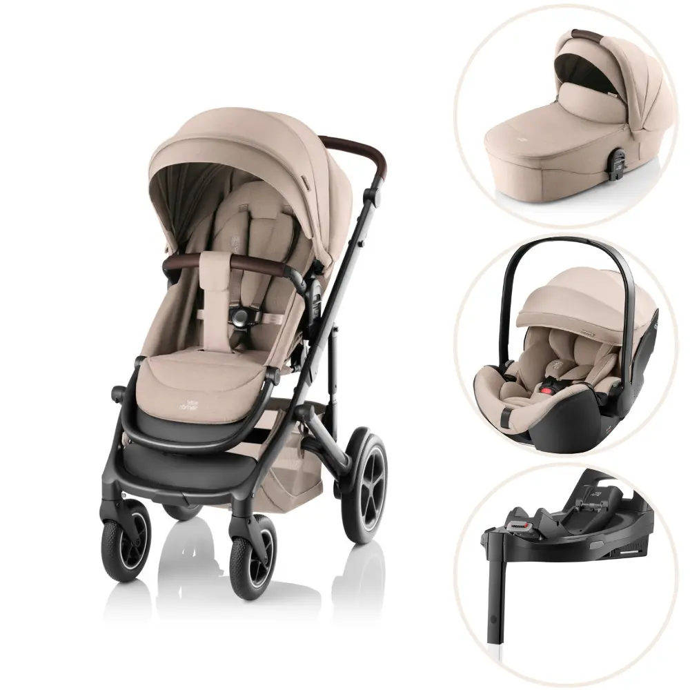Britax Römer Smile 5Z Style Duovagn inkl. Baby-Safe Pro Babyskydd och Vario Base 5Z – Teak
