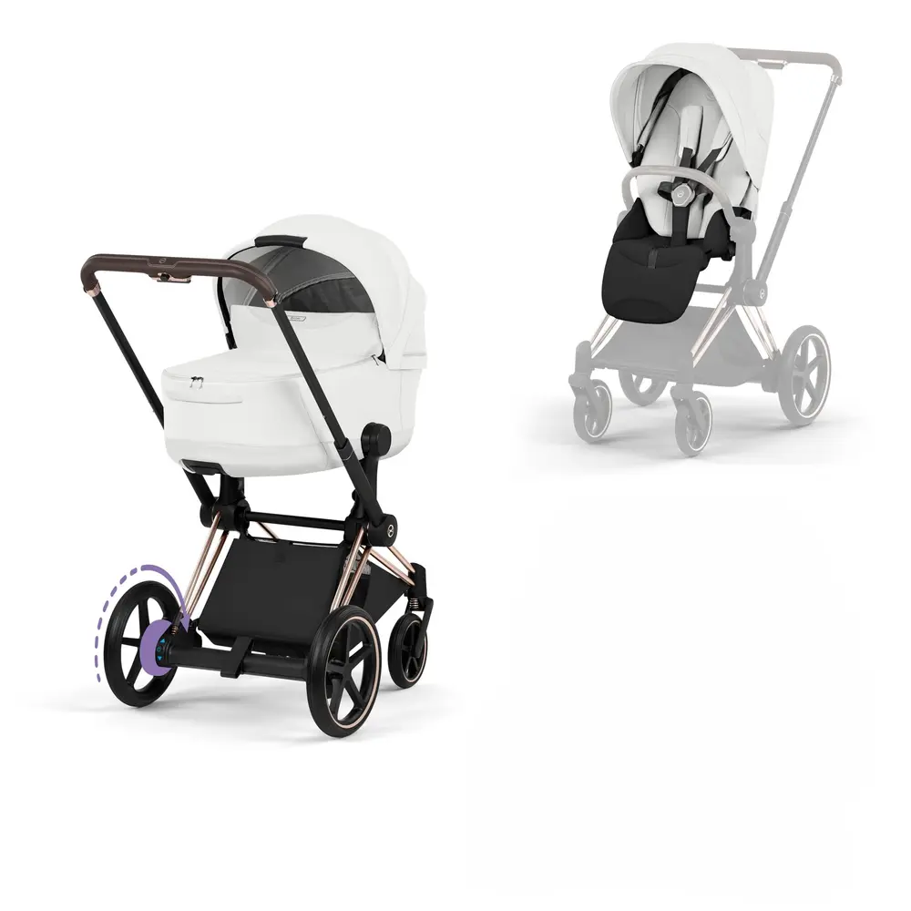 Cybex e-Priam Style Barnvagn - Off White/Rosegold