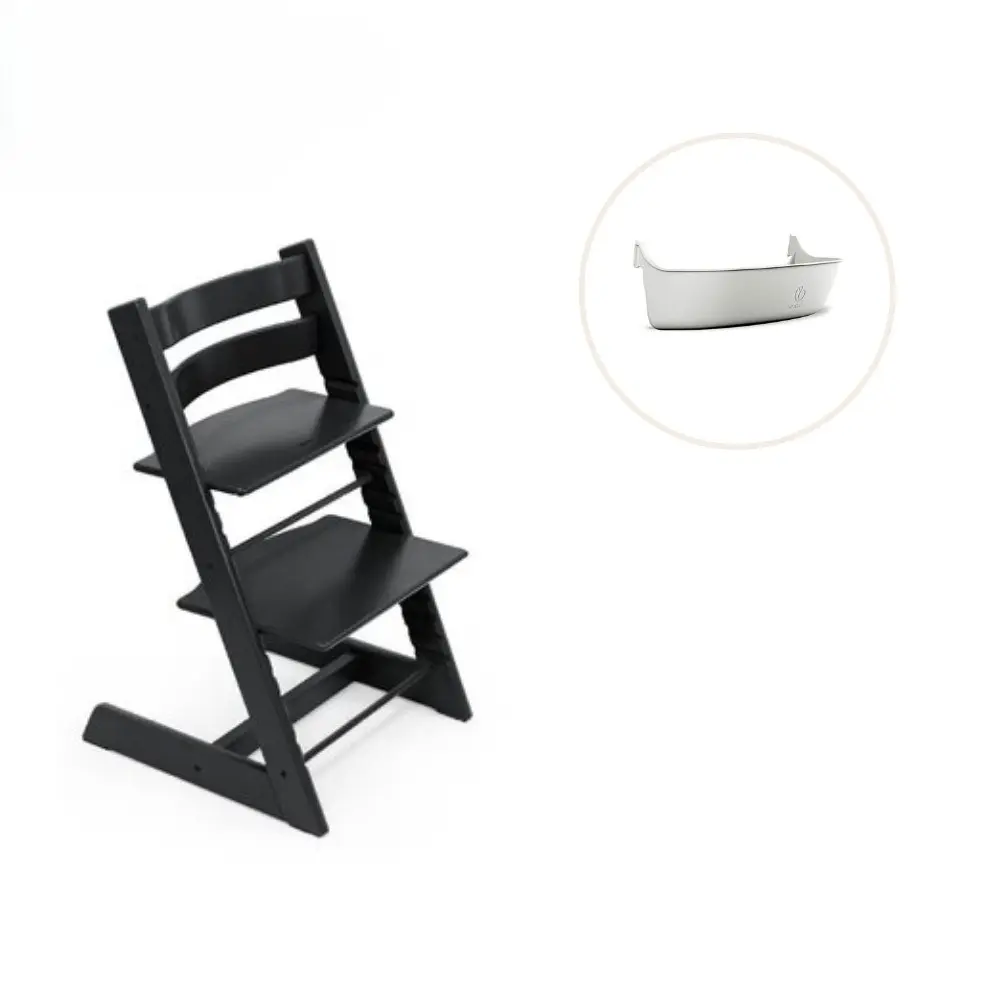 Stokke® Tripp Trapp Stol Bok Inkl. Förvaringslåda - Svart