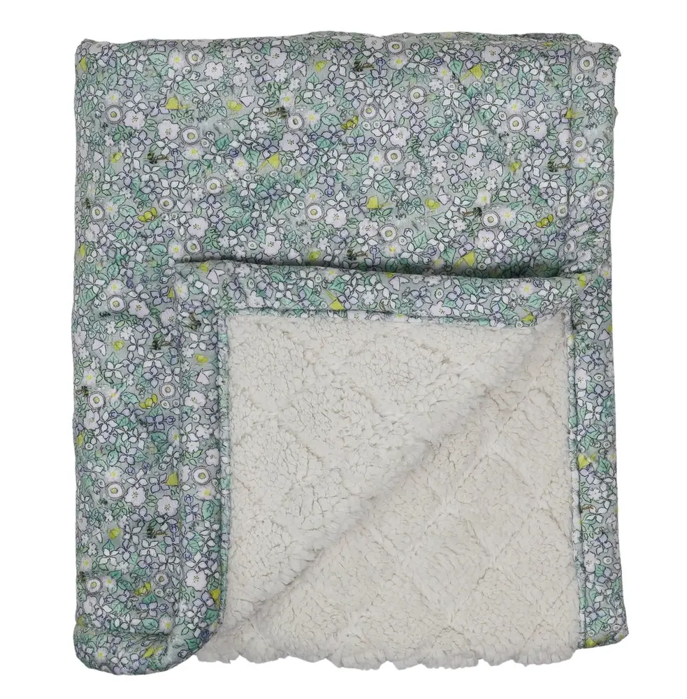 Quiltad Filt - Beskow Blomsterfesten Pink