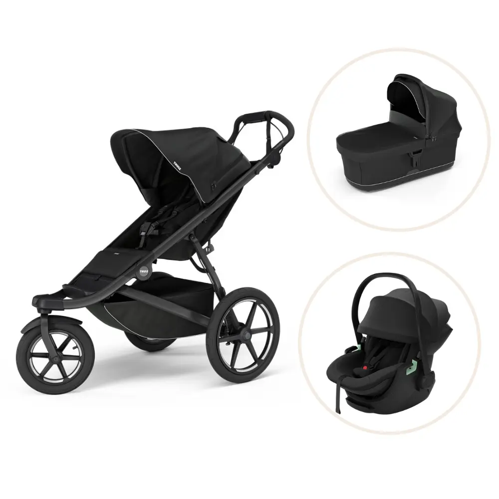 Thule Urban Glide 3 Barnvagn & Maple Babyskydd - Black