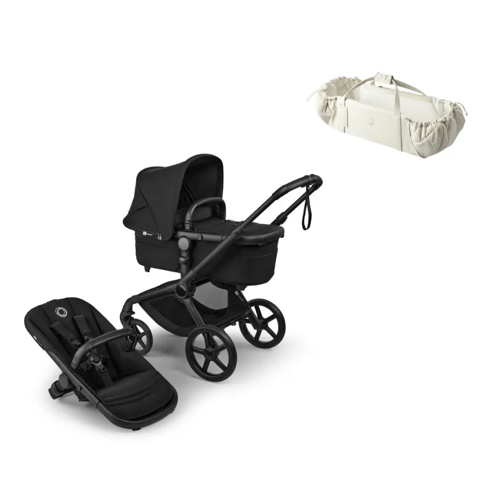 Bugaboo Fox 5 Renew Complete - Black/Heritage Black inkl. Sleepcarrier Vol 5 Oat Beige