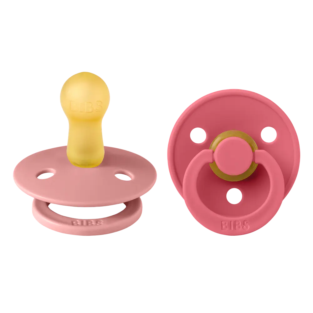 Napp Colour 2-pack Latex Rund 6-18 mån - Dusty Pink/Coral