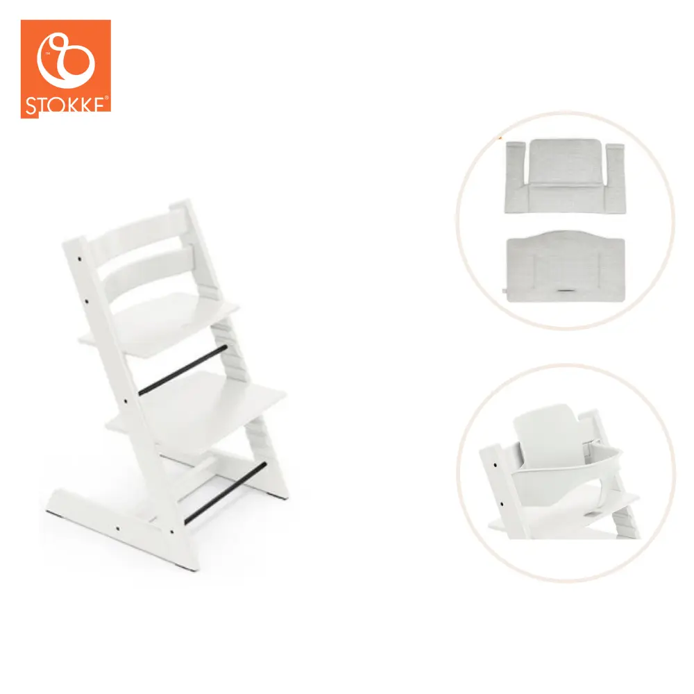 Tripp Trapp inkl. Babyset & Dyna - Vit