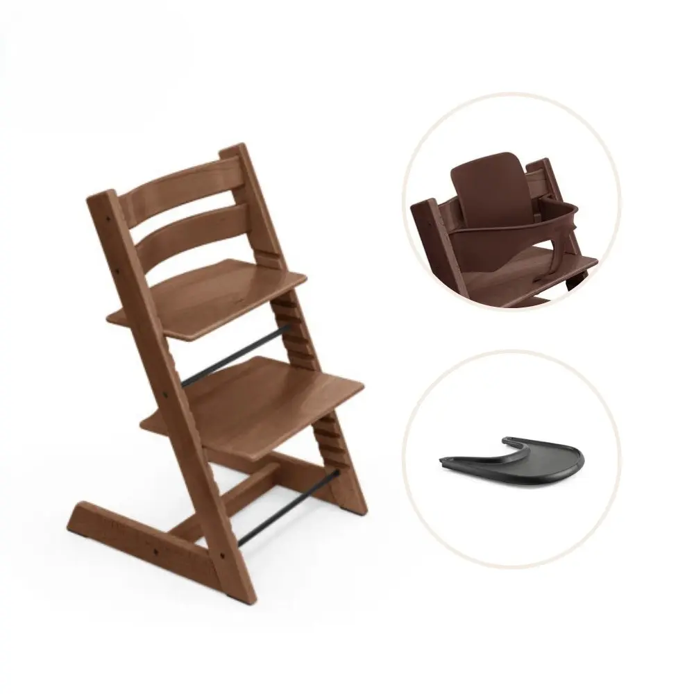 Stokke® Tripp Trapp Stol Inkl. Babyset & Bricka - Warm Brown