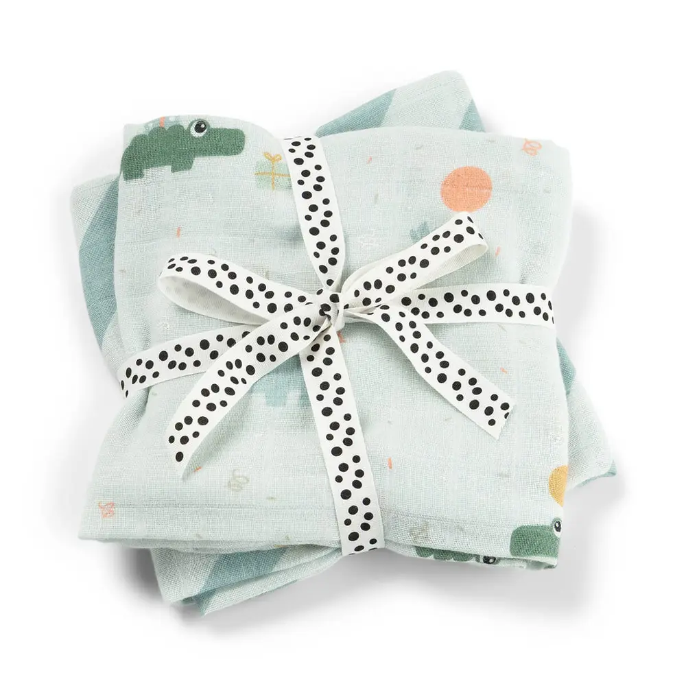 Done By Deer Muslinfilt 2-pack - Celebration Blå