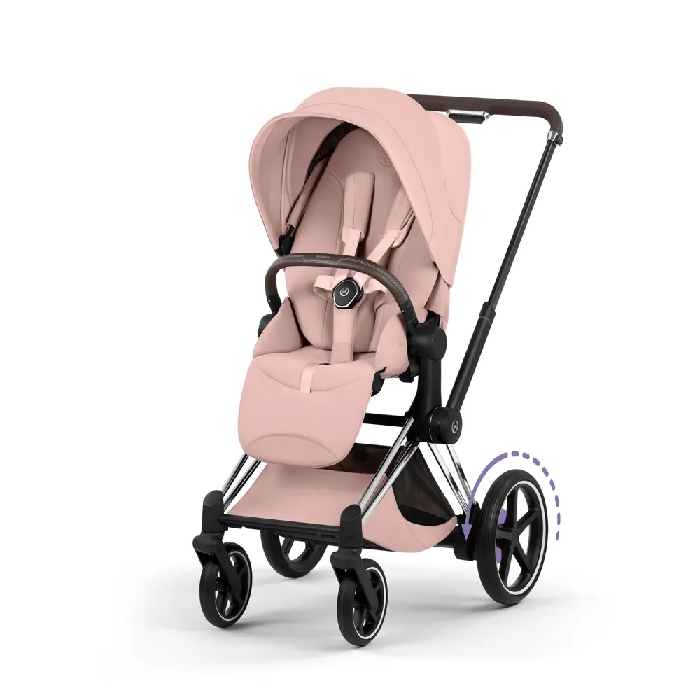 Cybex e-Priam Style Sittvagn - Peach Pink/Chrome Brown