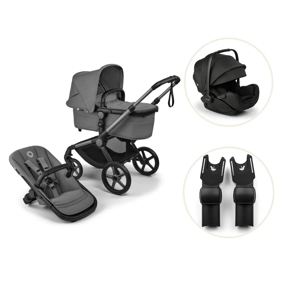 Bugaboo Fox 5 Renew inkl. Otter by Nuna & Adapter - Graphite/Moon Grey
