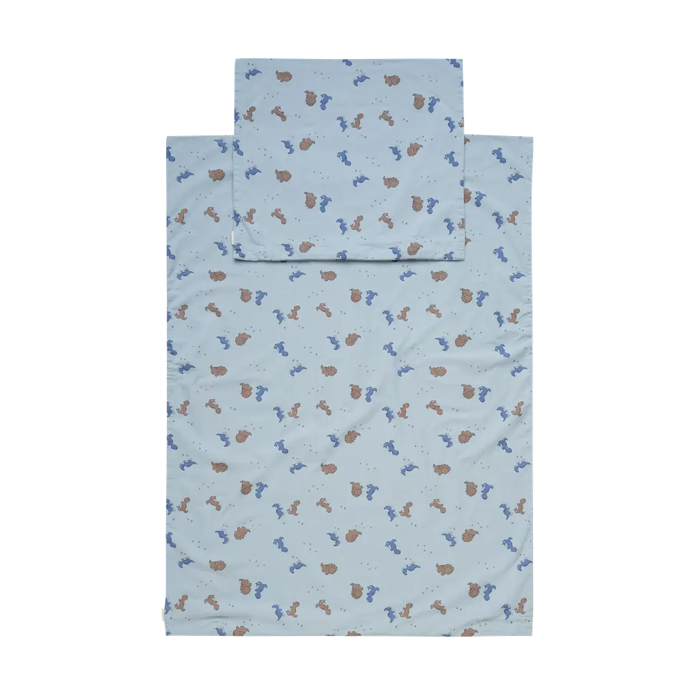 Baby sängkläder 70x80, Dino Blue fog