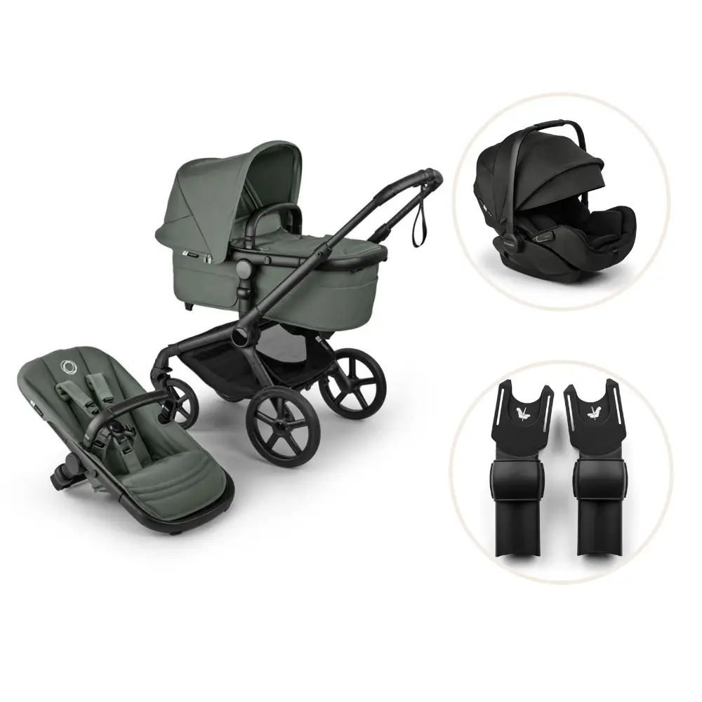 Bugaboo Fox 5 Renew inkl. Otter by Nuna & Adapter - Black/Forest Green