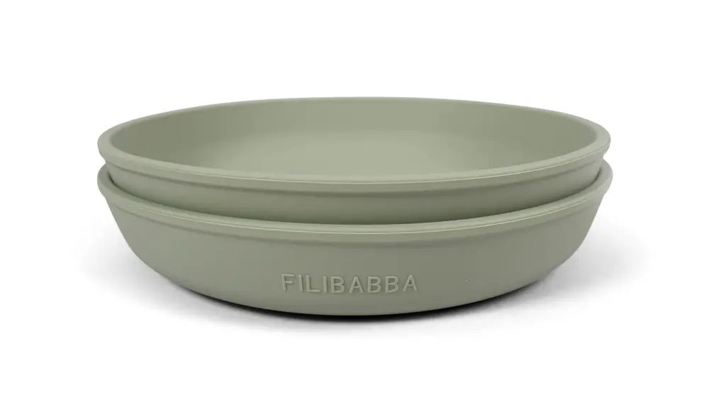 Filibabba Tallrik 2-pack Silikon - Grön