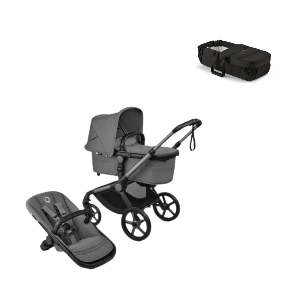 Bugaboo Fox 5 Renew Barnvagn & Bugaboo Babynest - Moon Grey/Black Bugaboo Fox 5 Renew Barnvagn & Bugaboo Babynest - Moon Grey/Black