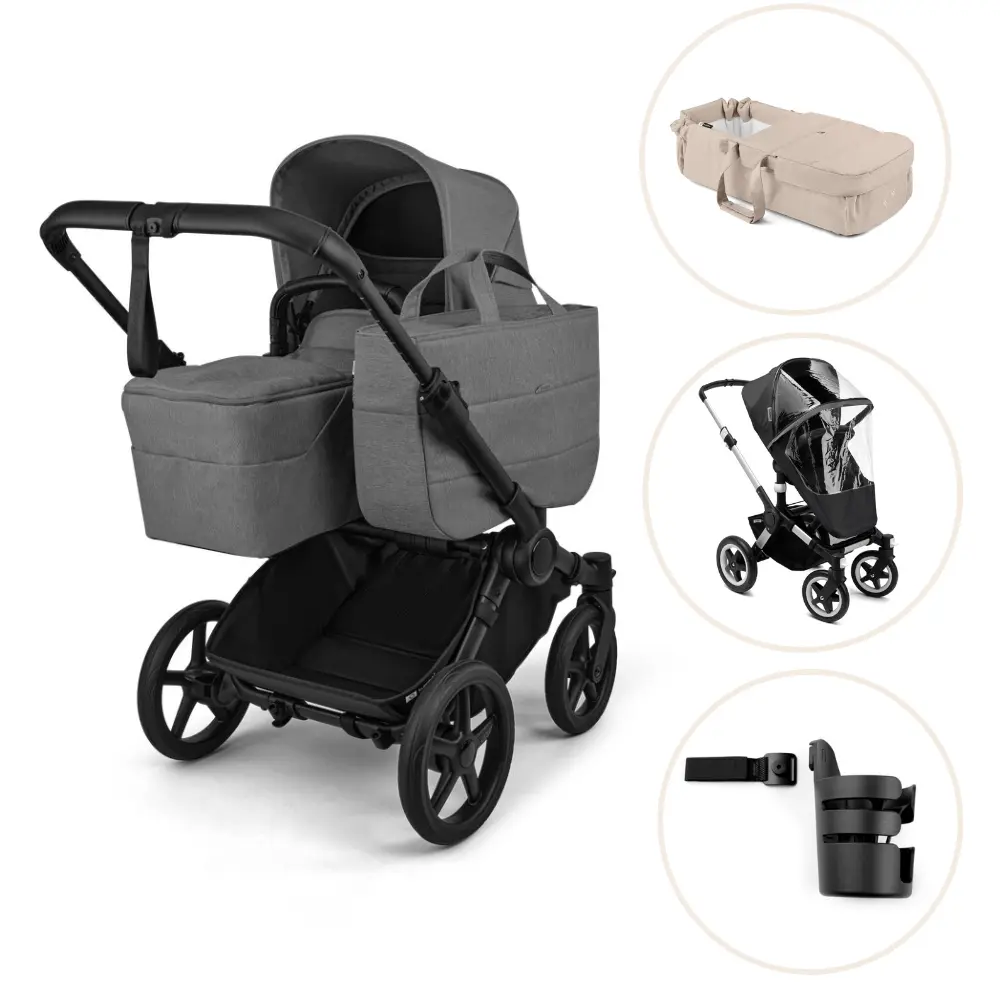 Bugaboo Donkey 6 Barnvagn Med Babynest, Regnskydd Och Mugghållare - Moon Grey/Desert Taupe Bugaboo Donkey 6 Barnvagn Med Babynest, Regnskydd Och Mugghållare - Moon Grey/Desert Taupe