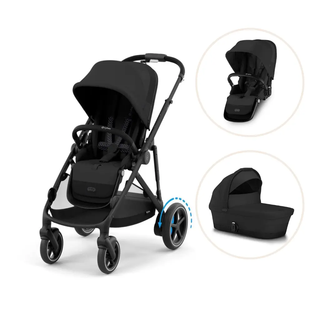 Cybex e-Gazelle Syskonvagn - Moon Black