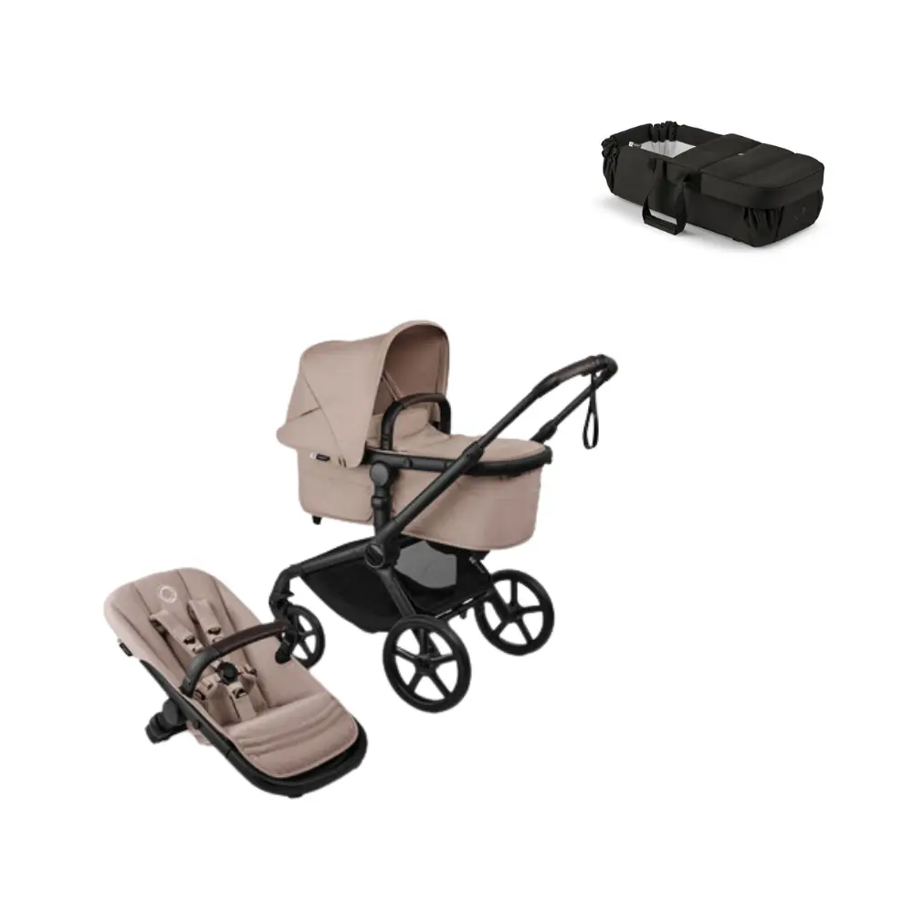 Bugaboo Fox 5 Renew Barnvagn & Bugaboo Babynest - Desert Taupe Melange/Black