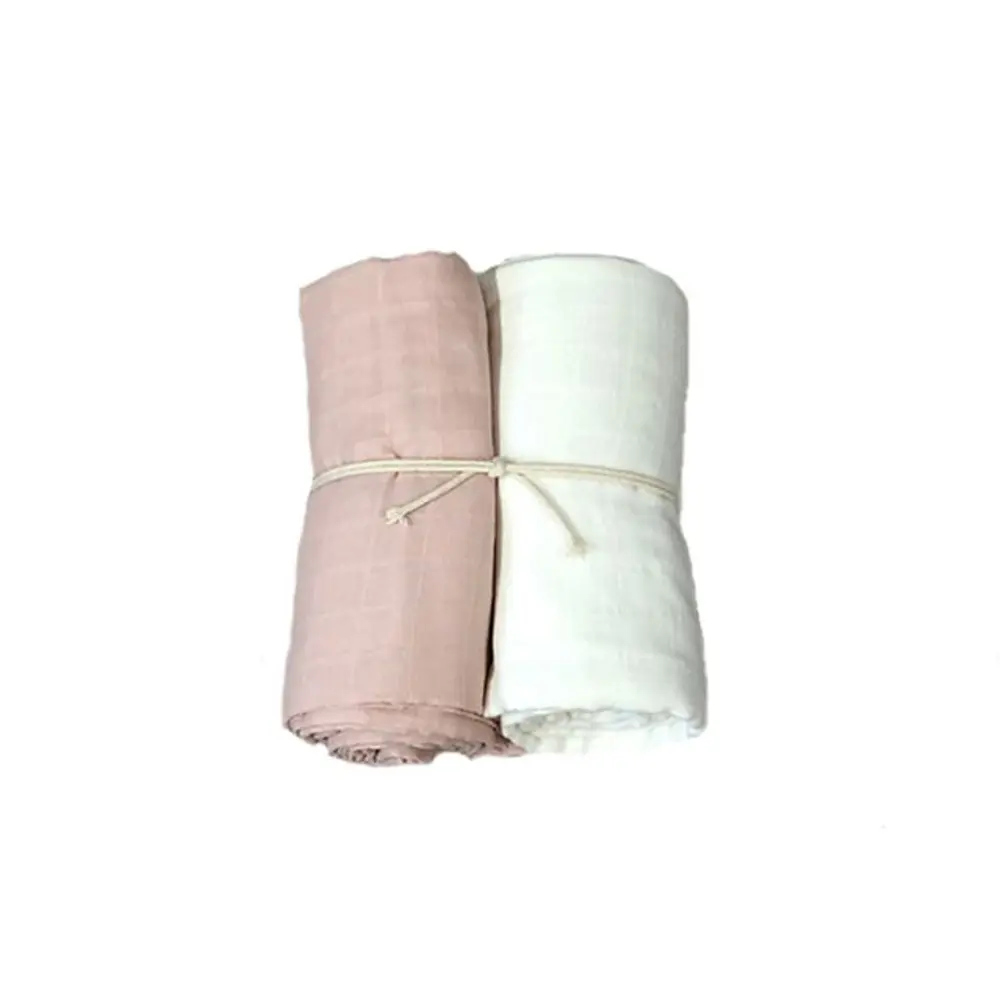 Muslinfilt 2-pack 70x70cm - Vit/Rosa