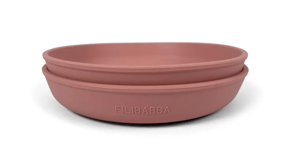 Filibabba Tallrik 2-pack Silikon - Rosa