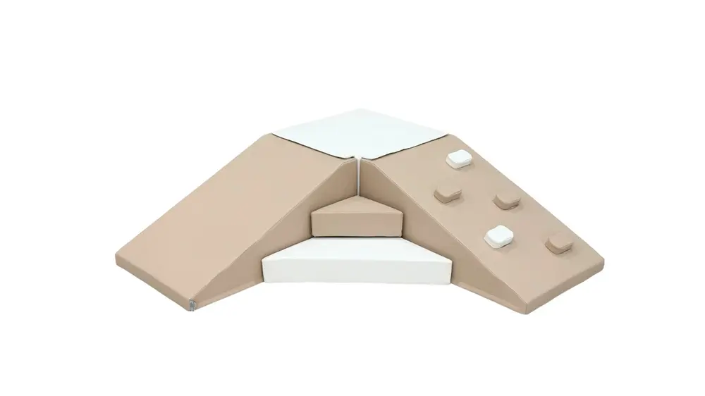 Skumleksaksset med rutschkana och klättervägg – hårt skum – beige/vit Skumleksaksset med rutschkana och klättervägg – hårt skum – beige/vit