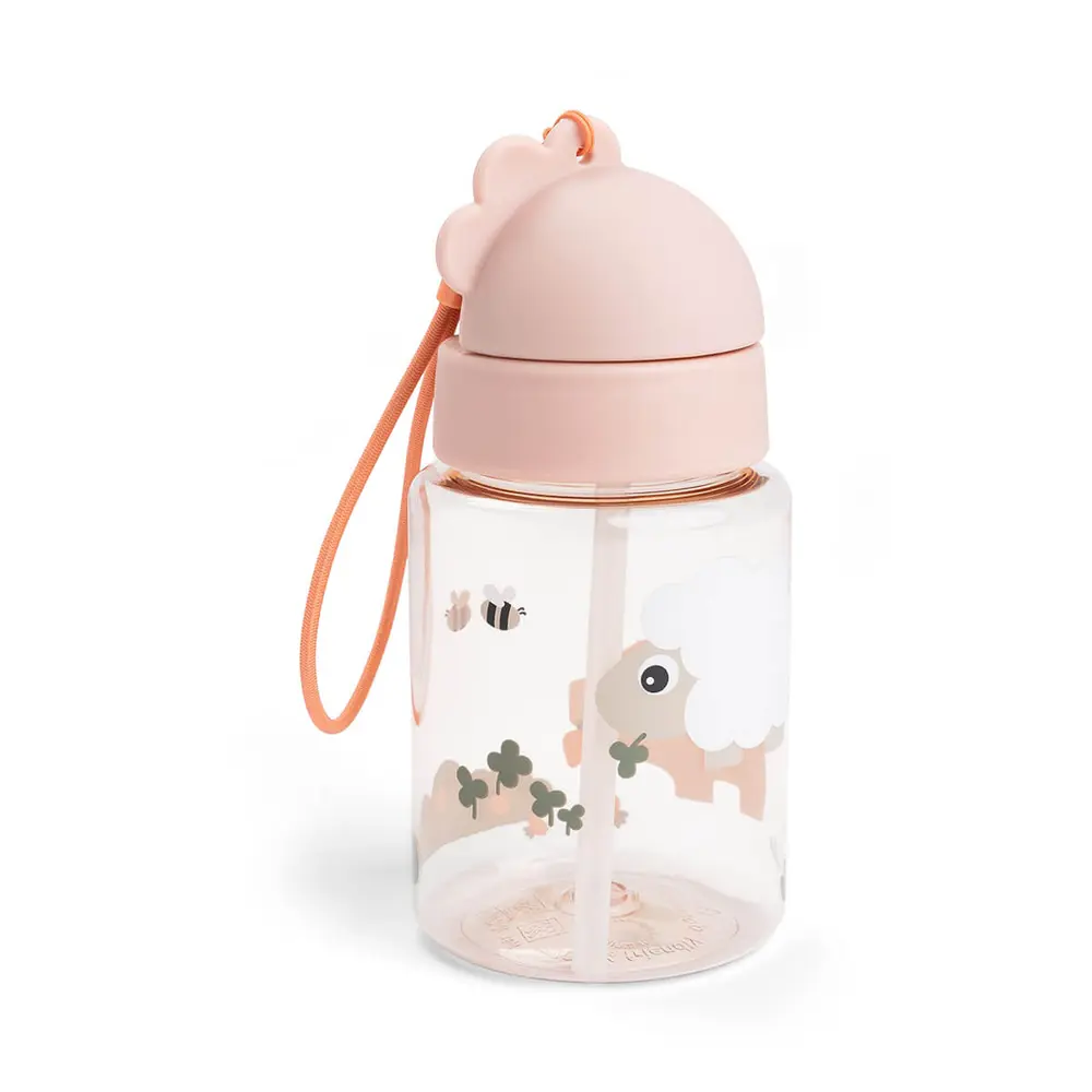 Vattenflaska med sugrör - Tiny farm Pudder