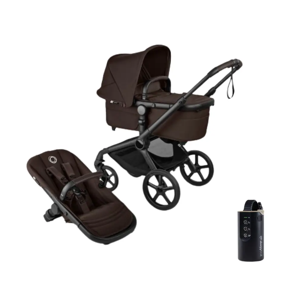 Bugaboo Fox 5 Renew Barnvagn & Sleepytroll Baby Rocker 2.0 Vagnskakare - Cocoa Brown
