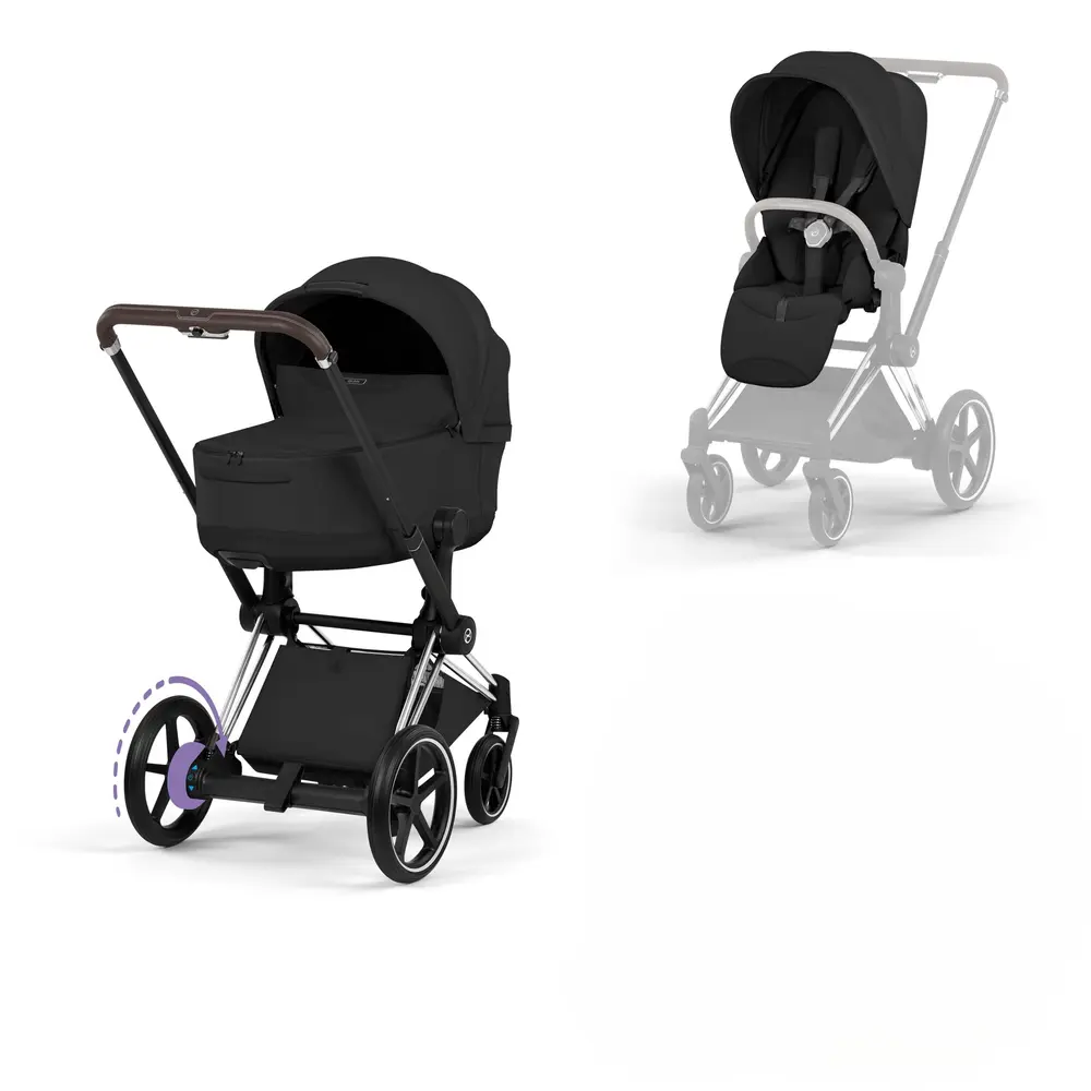 Cybex e-Priam Style Barnvagn - Sepia Black/Chrome Brown