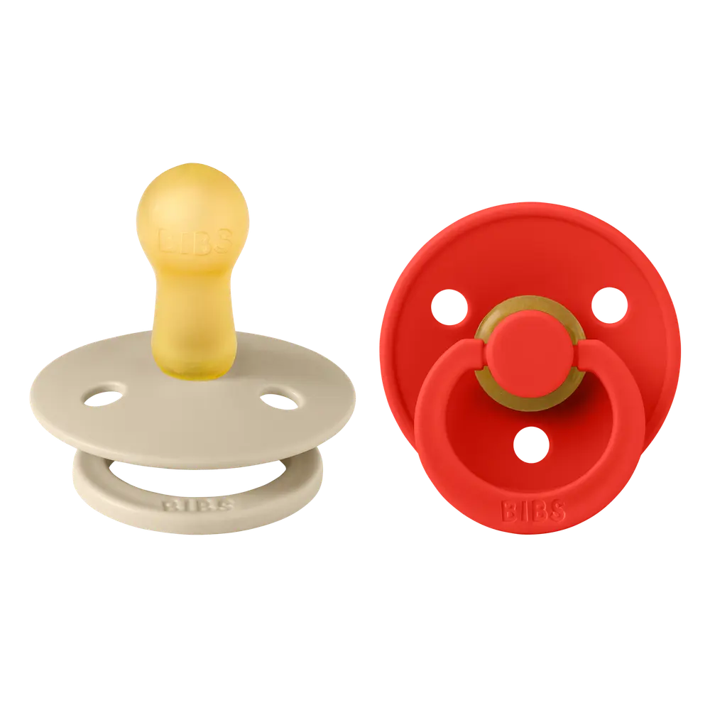 Napp Colour 2-pack Latex Rund 6-18 mån - Vanilla/Candy Apple