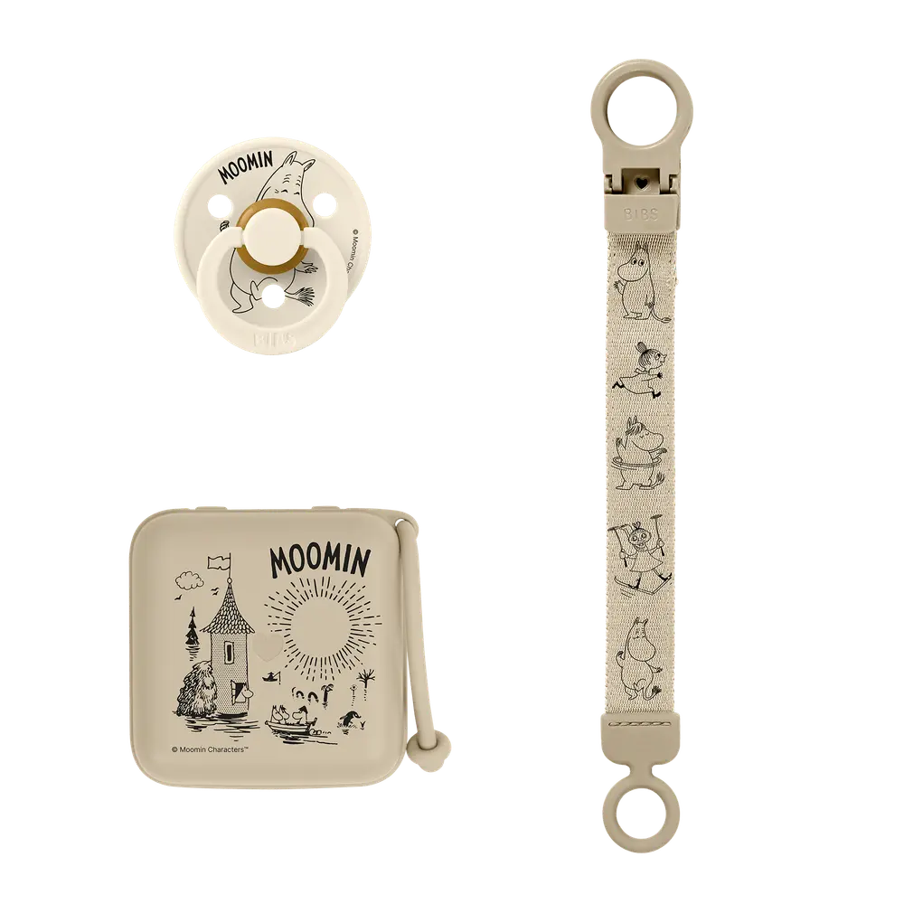 BIBS Moomin Presentset Soothe&Go Lat Str 2 - Vanilla