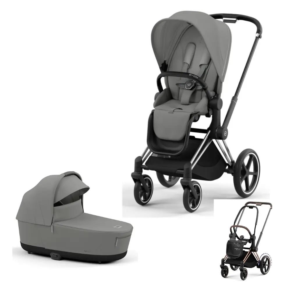 Cybex E-Priam Duovagn - Mirage grey/Chrome black