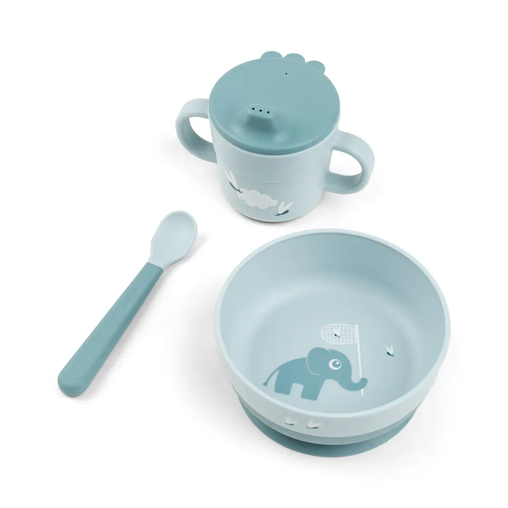 Foodie första matset med sugkopp Elphee Blue