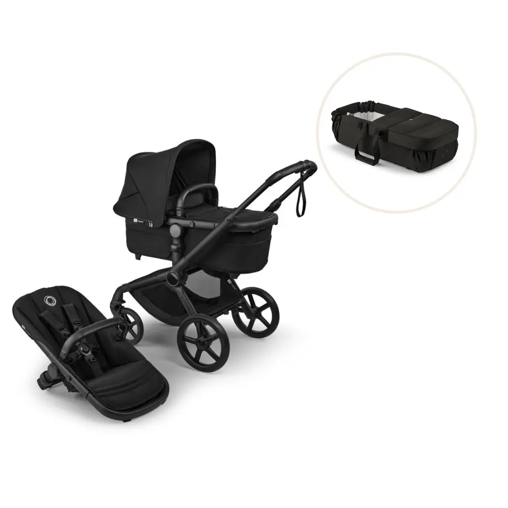 Bugaboo Fox 5 Renew Barnvagn & Bugaboo Babynest - Hertitage Black/Black