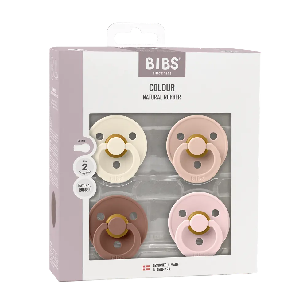 Napp Colour 4-pack Latex Rund 6-18 mån - Ivory/Blush/Wood/Blossom