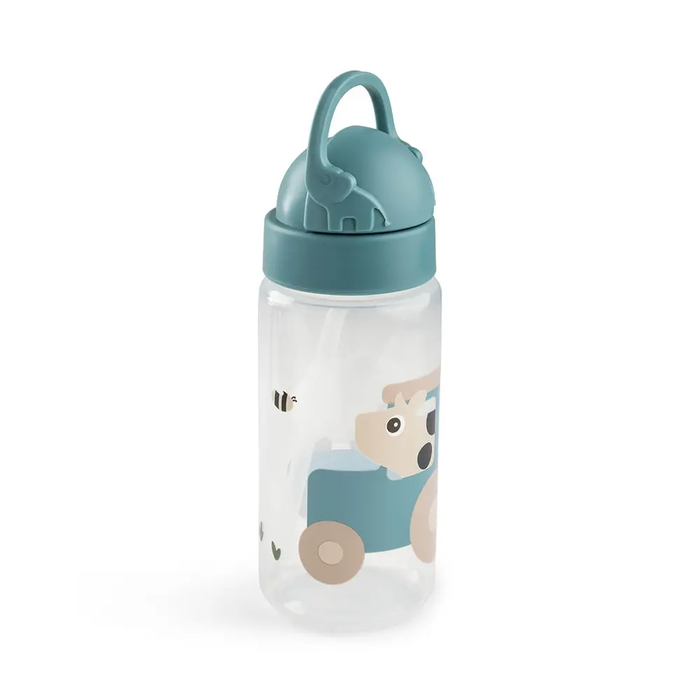 Dricksflaska med sugrör Tiny Farm Blå 350 ml