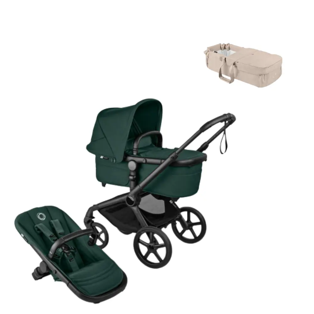 Bugaboo Fox 5 Renew Barnvagn & Bugaboo Babynest - Fern Green/Taupe
