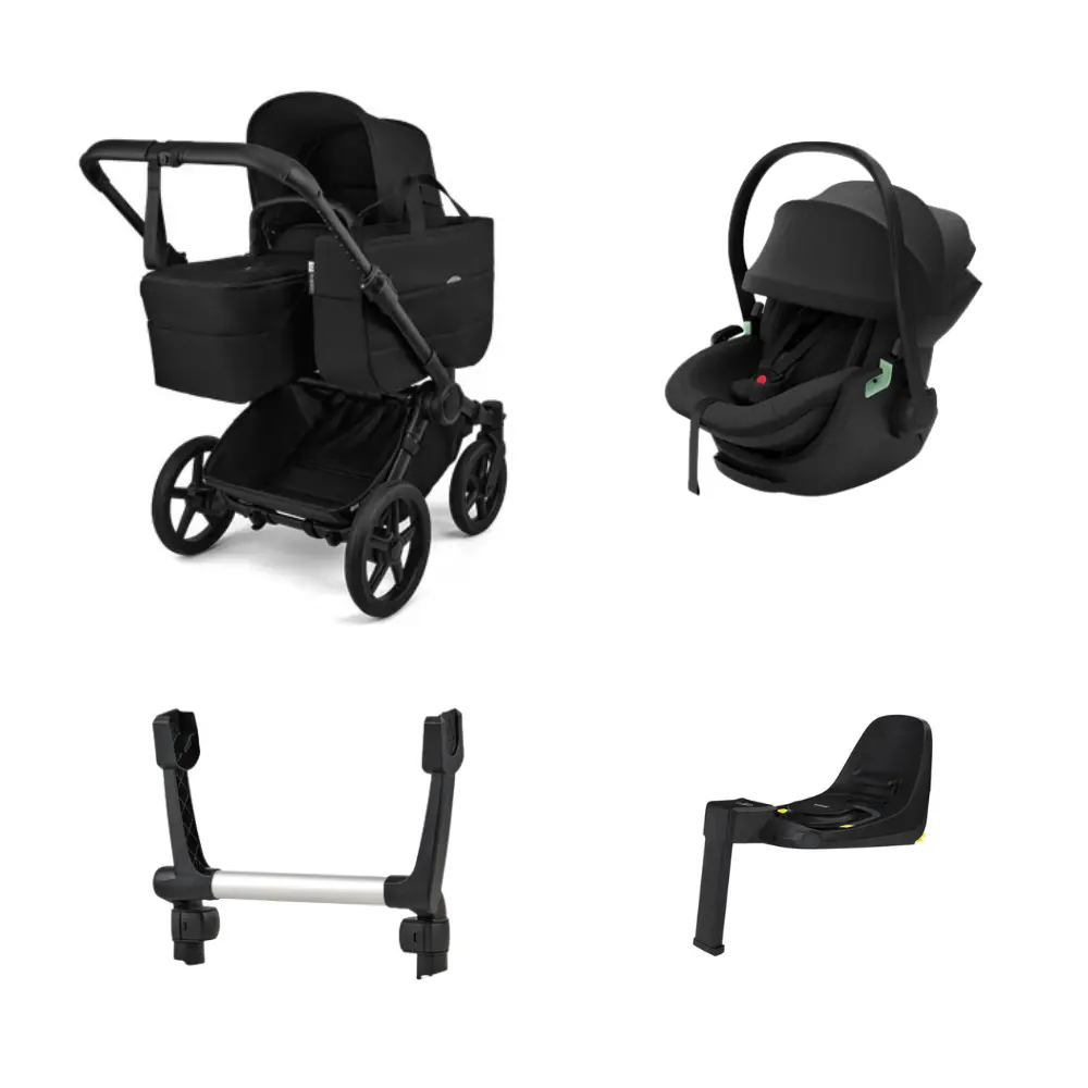 Bugaboo Donkey 6 Duovagn inkl Thule Maple Babyskydd & bas - Heritage Black/Black