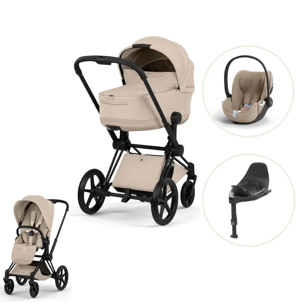 Cybex Priam Style Barnvagn inkl. Cloud T Plus & Bas T - Cozy Beige/Matt Black