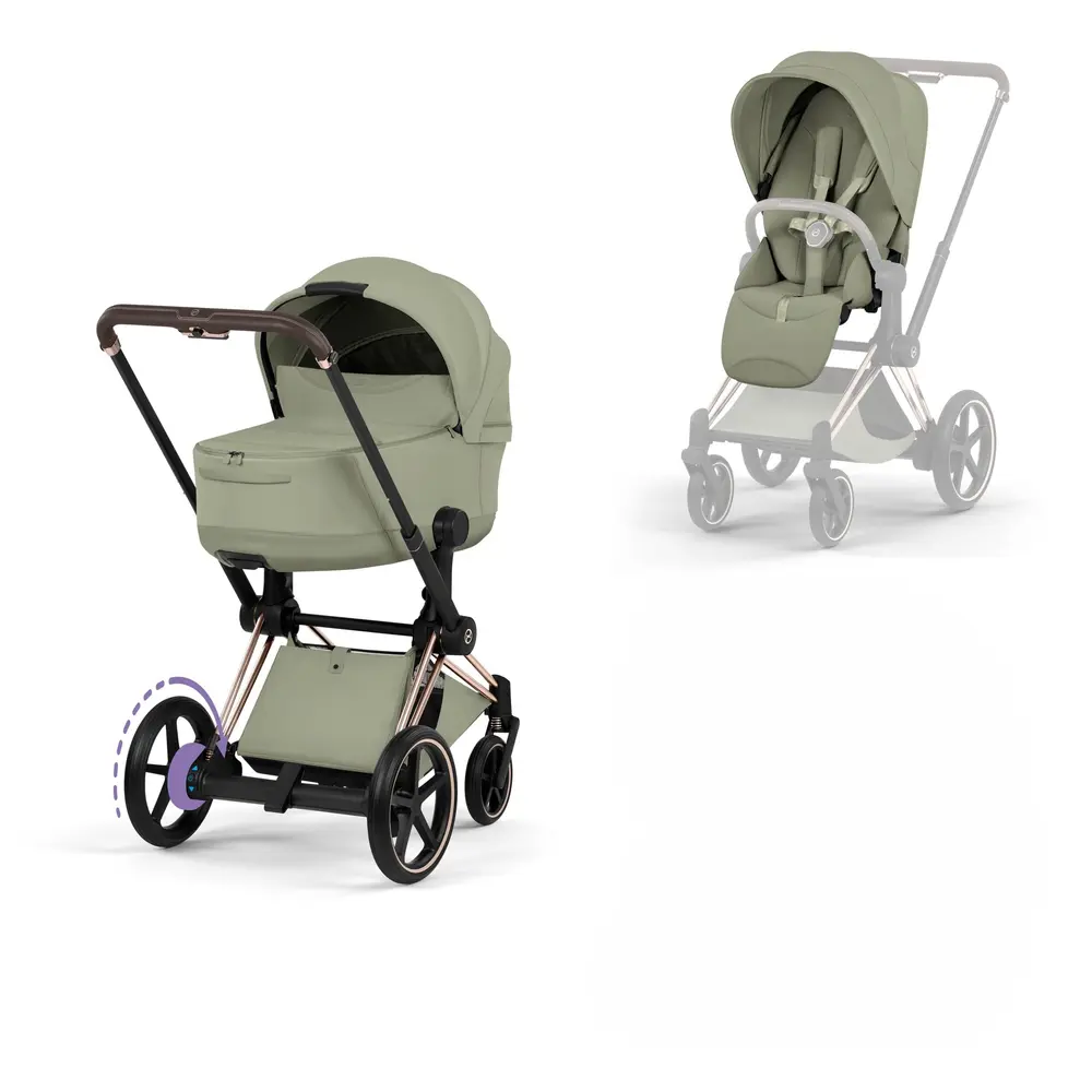 Cybex e-Priam Style Barnvagn - Sage Green/Rosegold