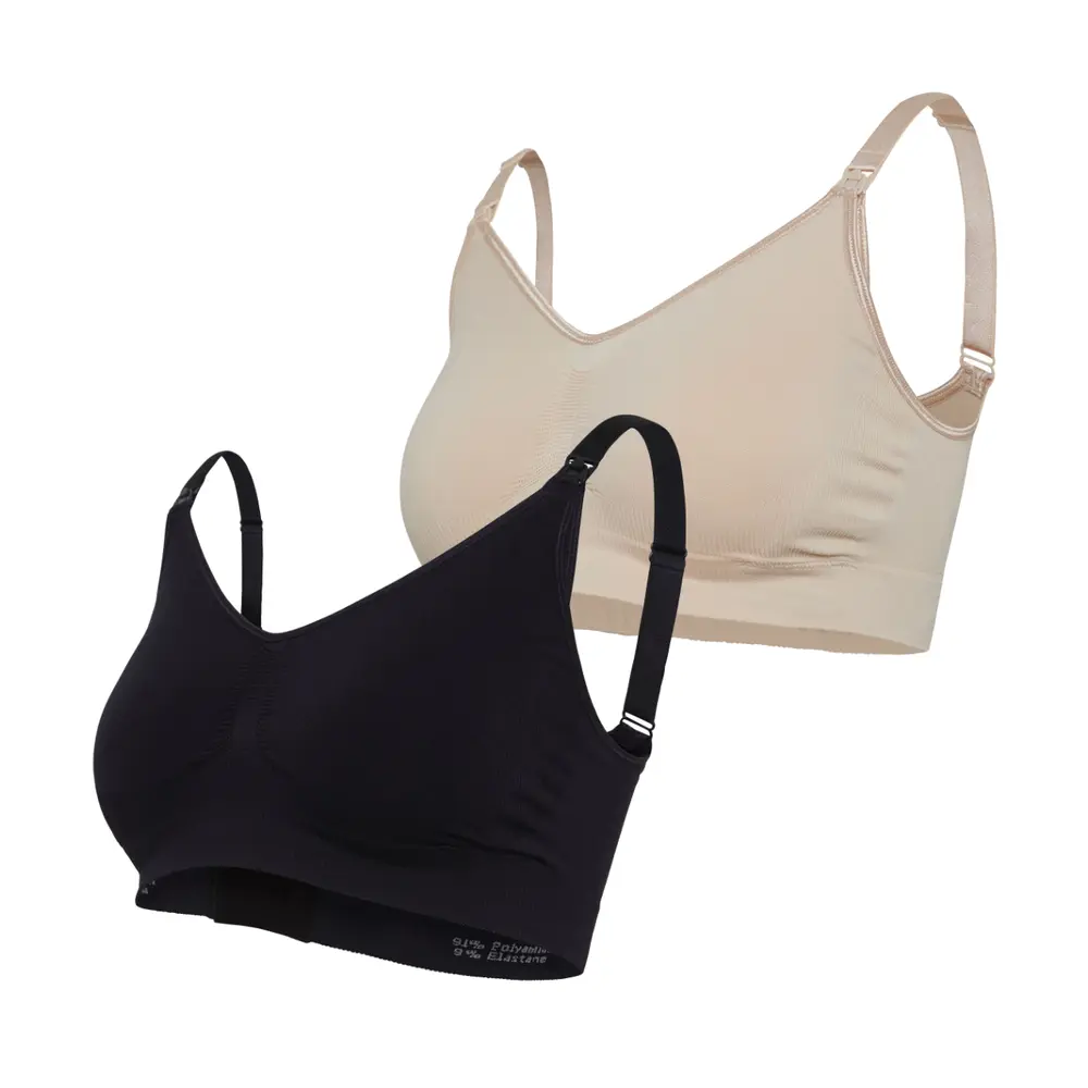 Graviditets- Och Amnings-BH Original 2-Pack - Beige/Svart - L