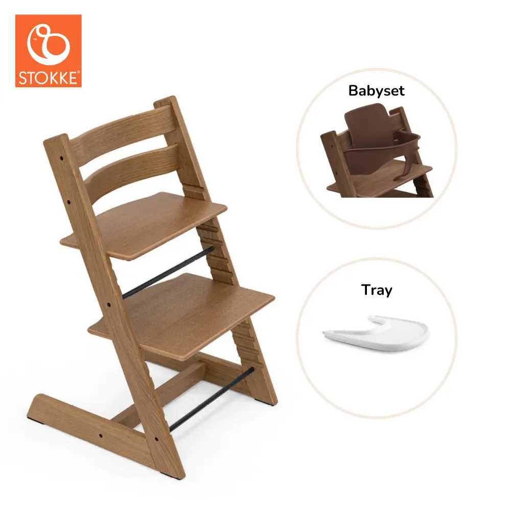 Stokke® Tripp Trapp Stol Inkl. Babyset & Bricka - Warm Brown Stokke® Tripp Trapp Stol Inkl. Babyset & Bricka - Warm Brown