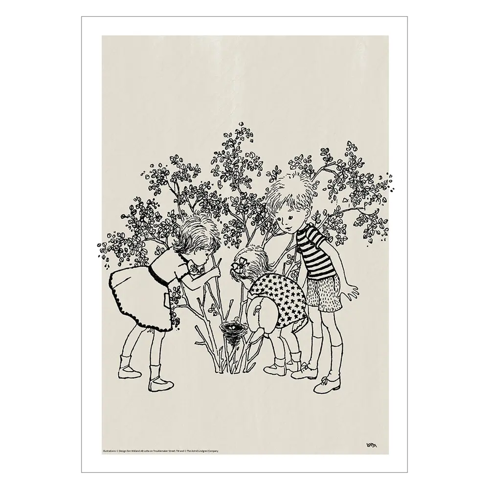 Affisch – Astrid Lindgren – Lotta-fågelbo 50x70