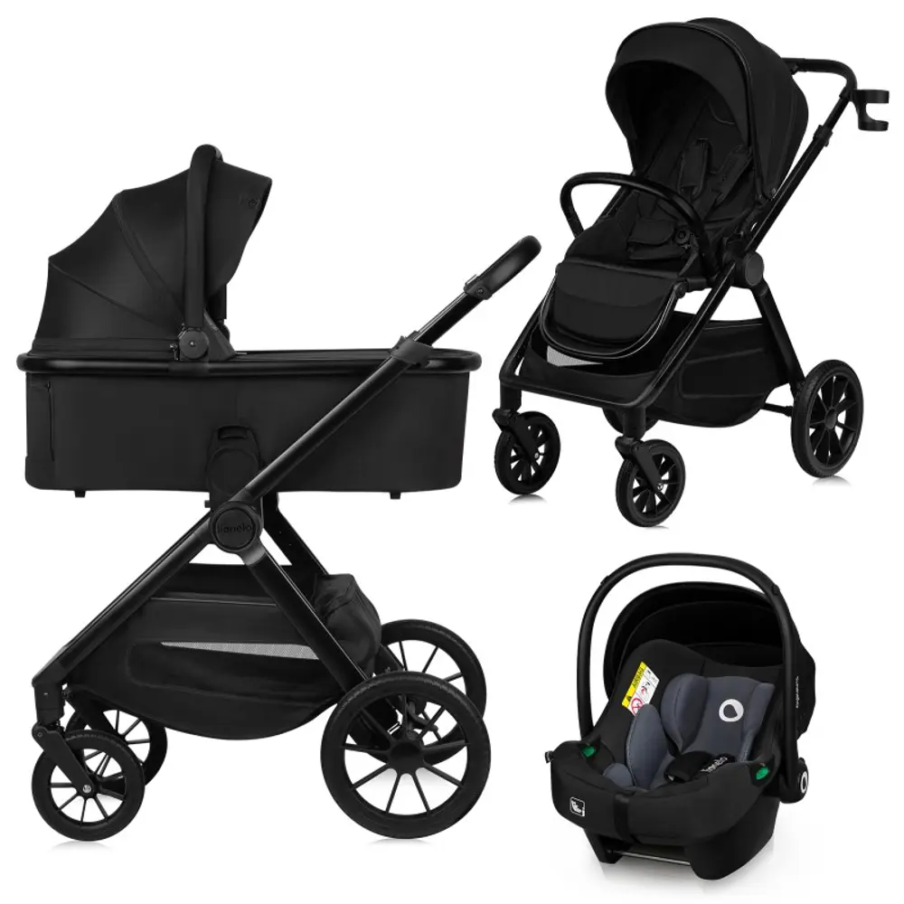Lionelo Layla 3i1 Barnvagn - Black Onyx