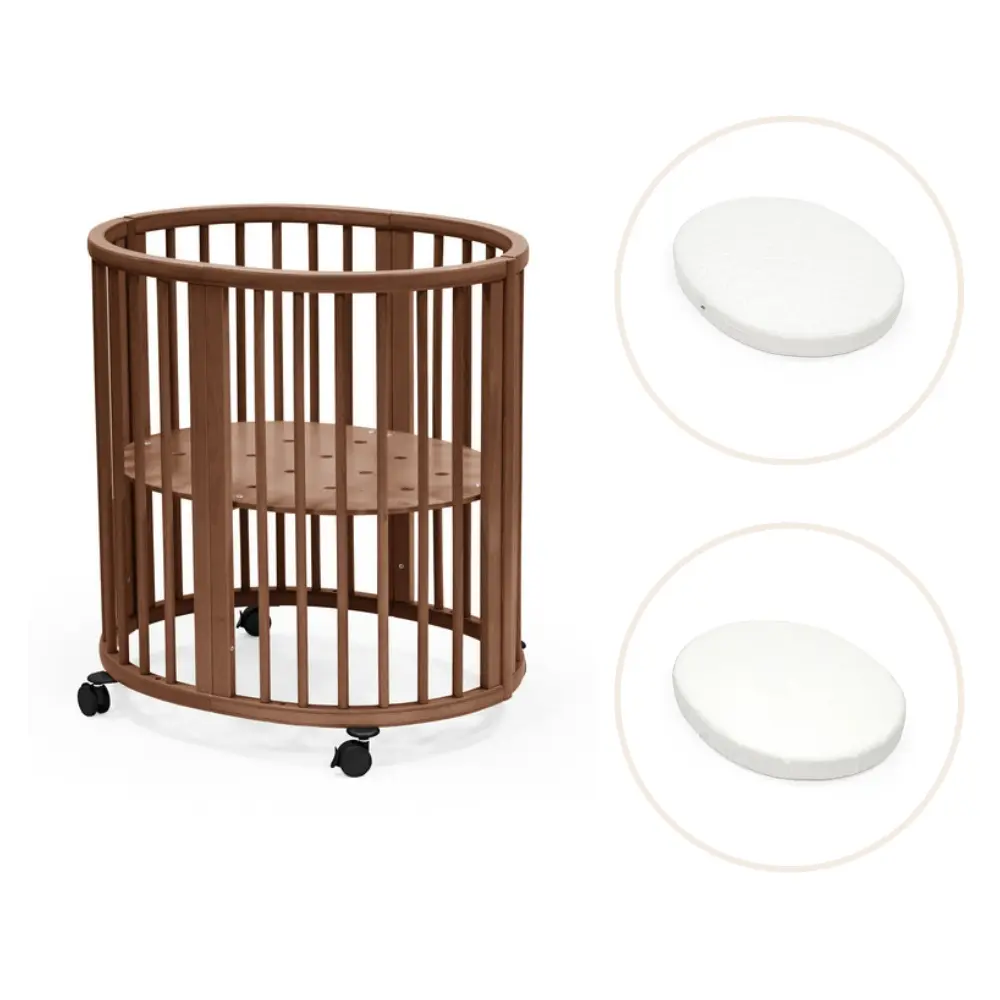 Stokke® Sleepi Mini V3 Spjälsäng Med Madrass Och Lakan - Warm Brown